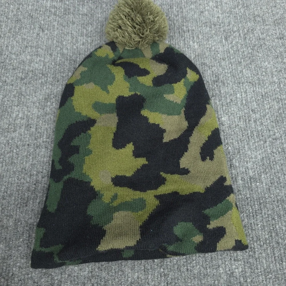 Nike Hat Boys Camo‎ Beanie Green Camouflage Youth Knit One Size Classic Winter